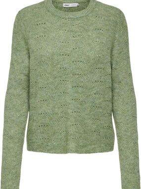 ONLY Light Green Textured Crewneck Sweater